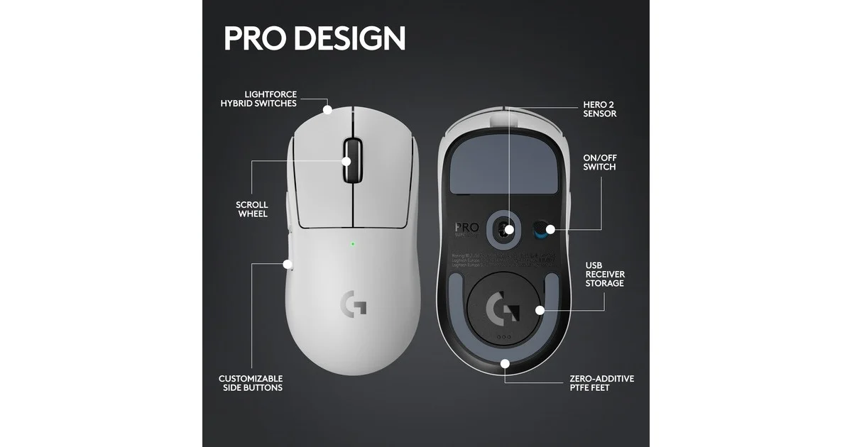 SOURIS LOGITECH GPRO X SUPERLIGHT 2 BLANC (7/8)