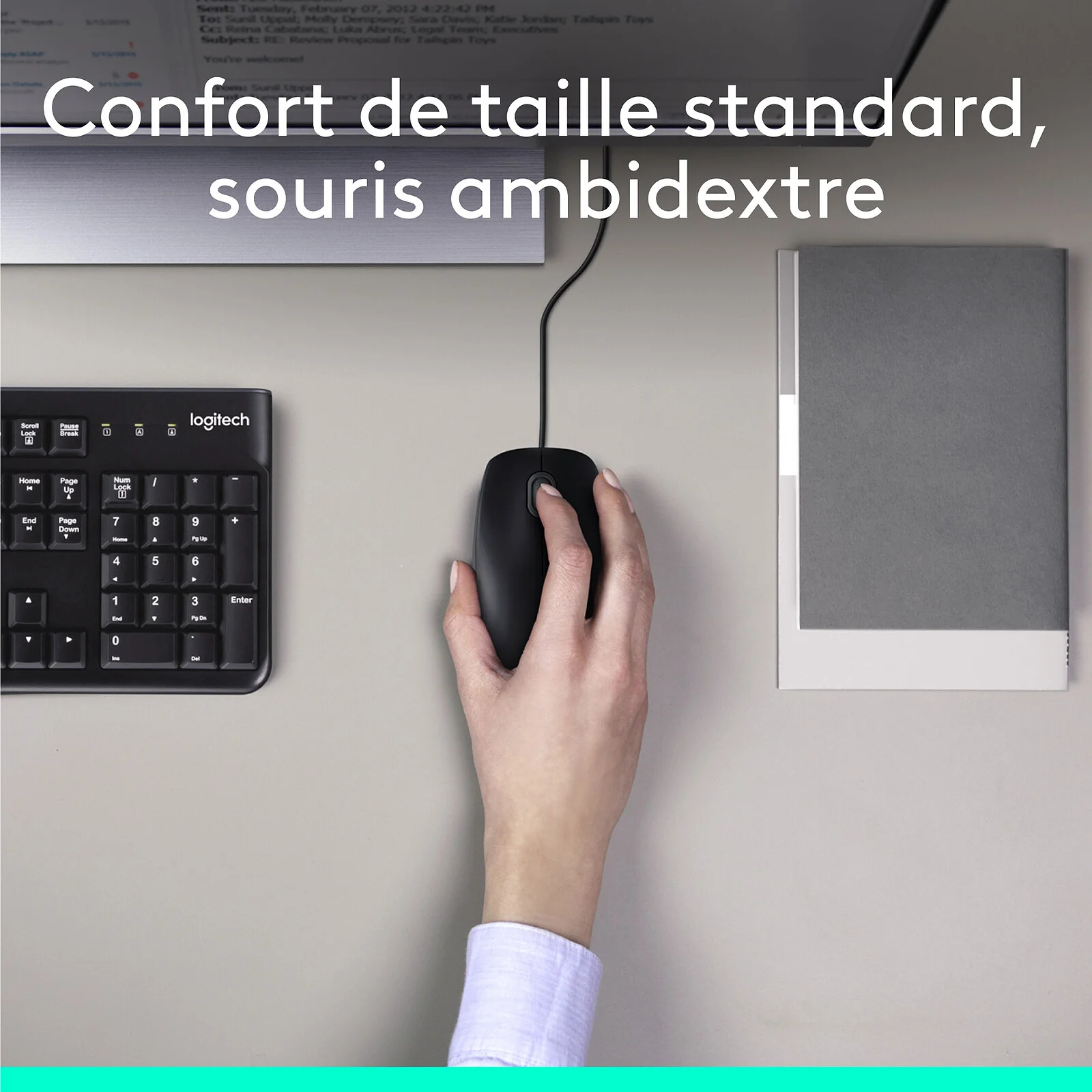 CLAVIER SOURIS LOGITECH MK120 (2/3)