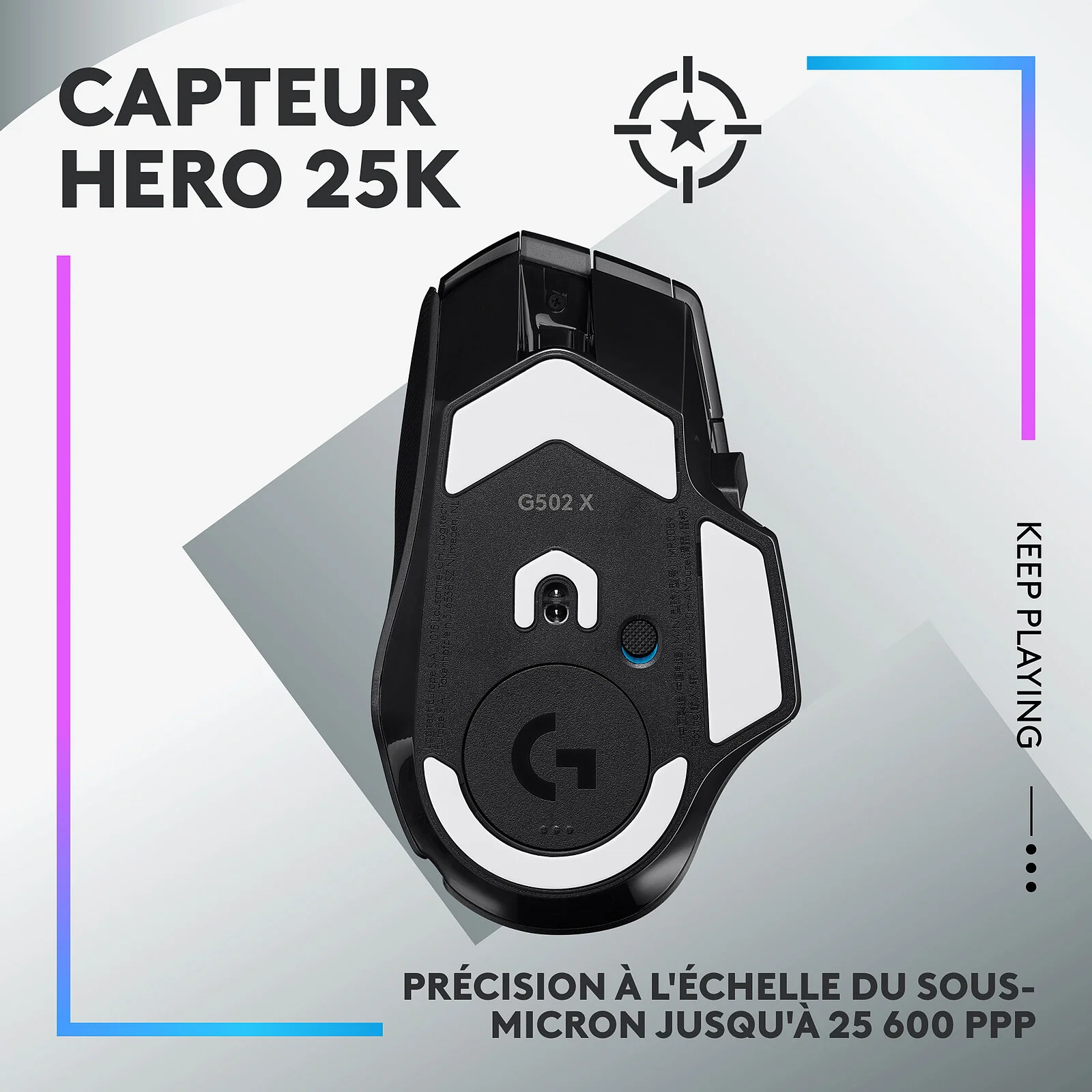 SOURIS LOGITECH G502 X PLUS BLACK LIGHTFORCE (4/5)