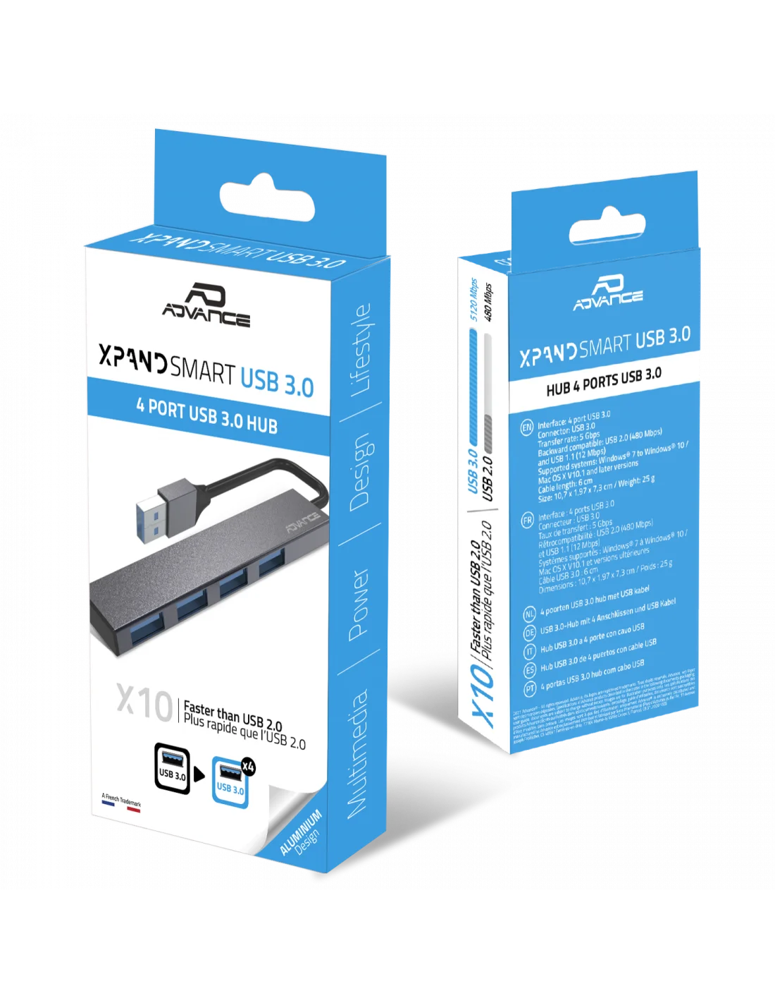 HUB USB 3.0 ADVANCE 4 PORTS HUB-405AL (2/5)