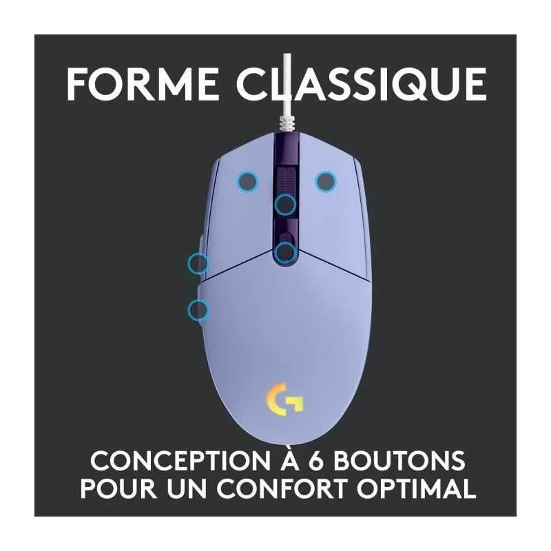 SOURIS LOGITECH G203 LILAS (6/8)
