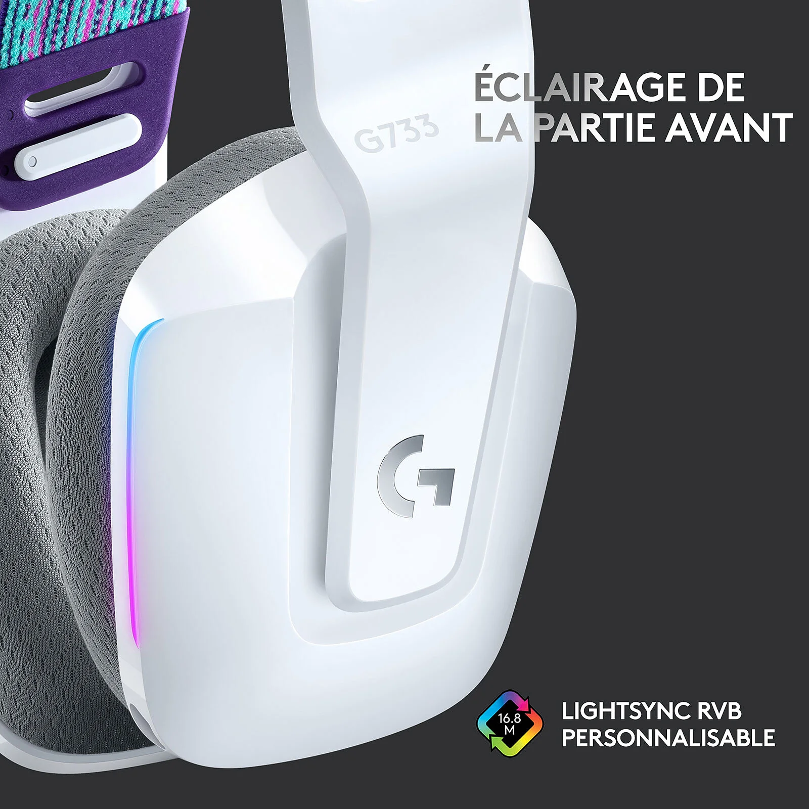 CASQUE LOGITECH G733 SSFIL BLANC (4/5)
