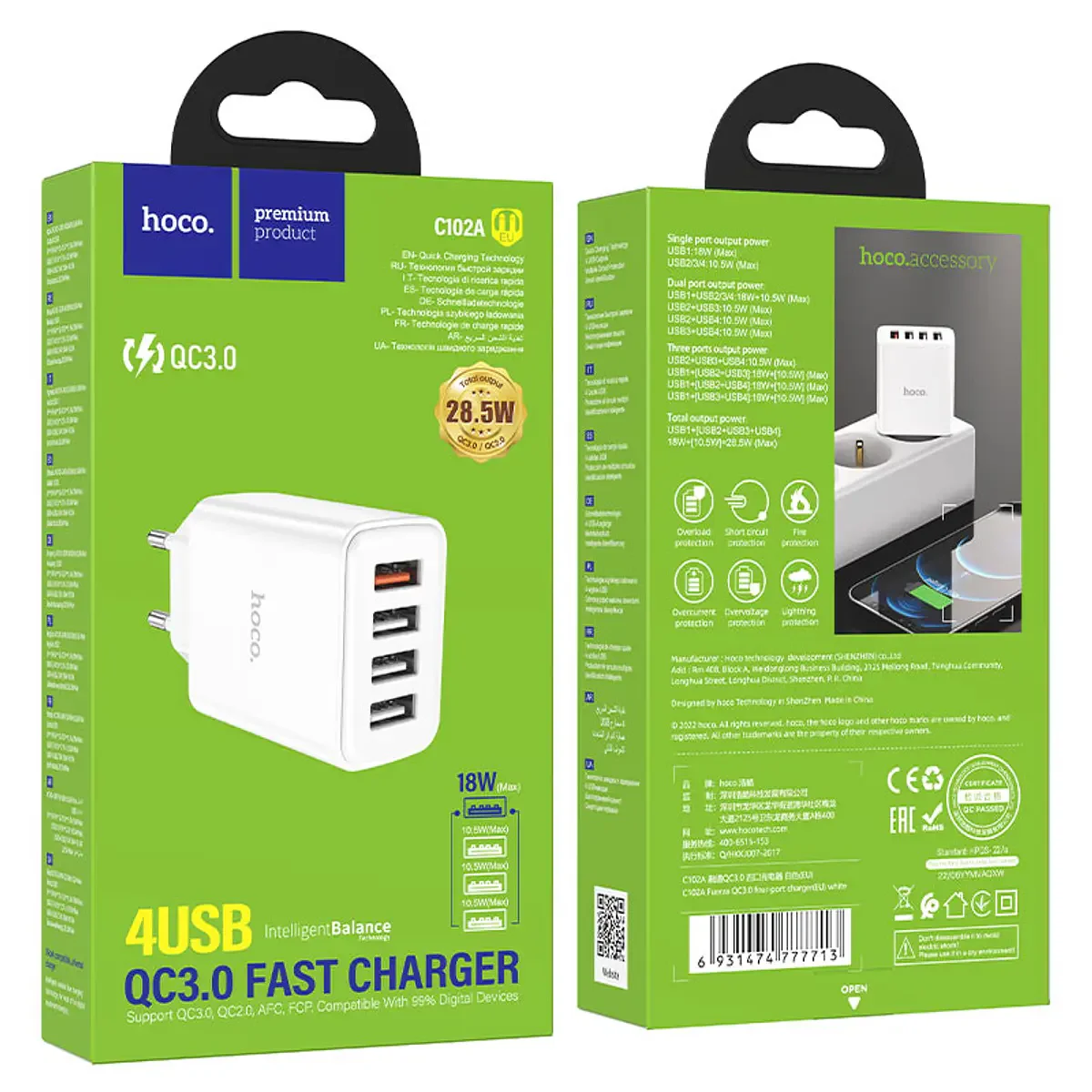 CHARGEUR C102A FUERZA 4PORTS (3/4)