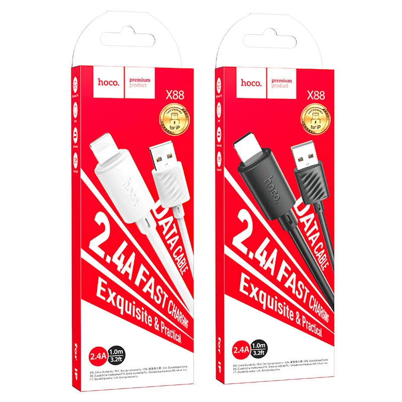 CABLE X88 GRATIFIED 2.4A LIGHTNING (1/6)