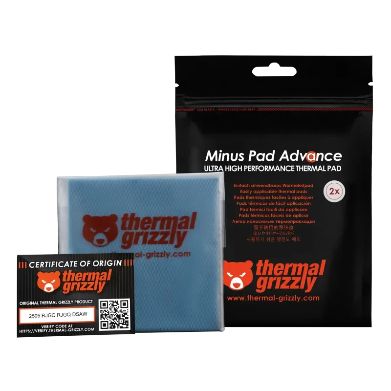 PAD THERMI THERMAL GRIZZLY MINUS 100*100*2 NOIR