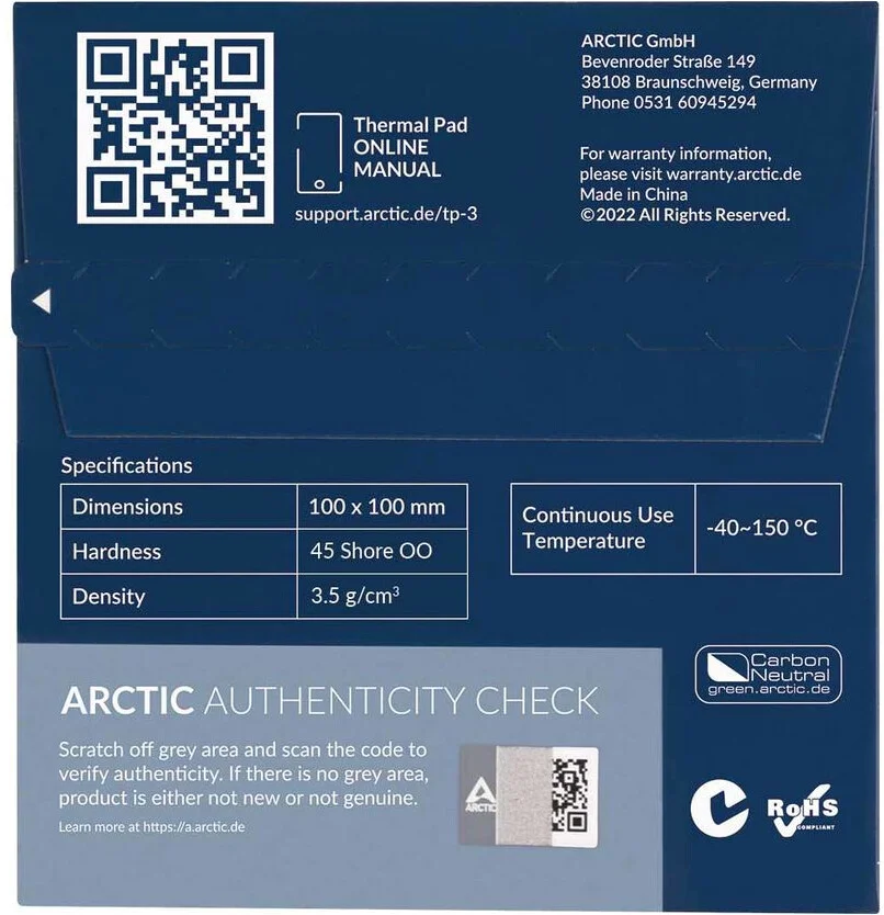 PAD THERMIQUE ARCTIC 100*100*0.5 gris (3/5)