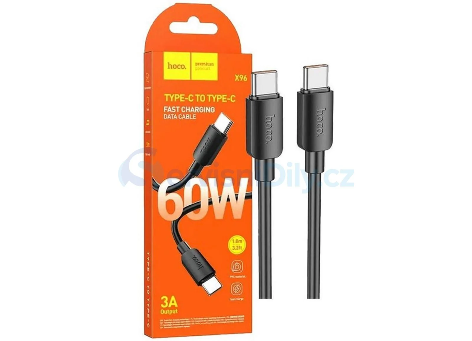 CABLE HOCO X96 USB USBC NOIR 1M