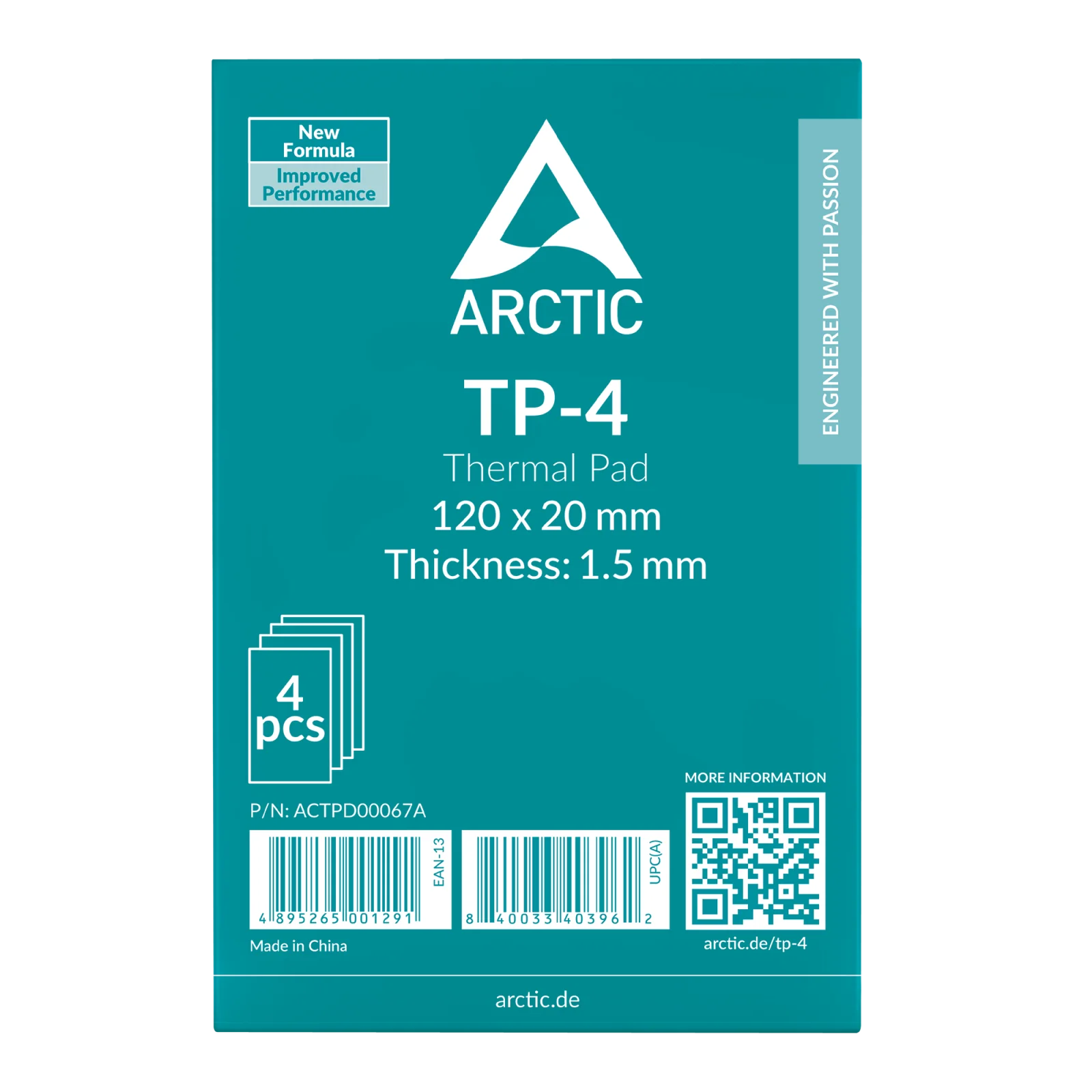 PAD THERMIQUE ARCTIC 120*20*1.5 GRIS X4