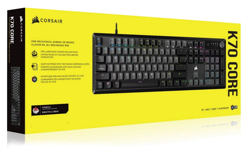 CLAVIER CORSAIR K70 GRIS FILAIRE RGB CORSAIR ROUGE (2/3)