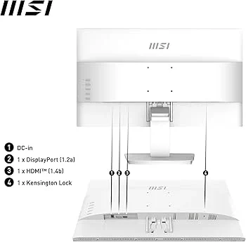 ECRAN MSI 24" PRO MP2412W FHD 100Hz HDMI DP BLANC (5/5)