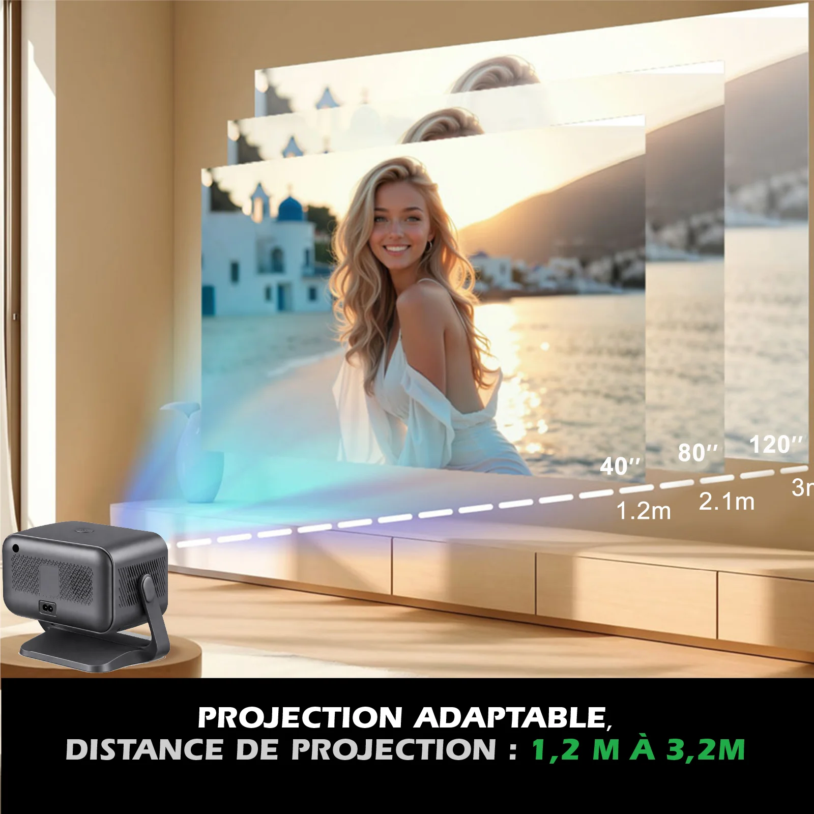 KIT HOME CINEMA EXTERIEUR VIDEOPROJ+ECRAN GONF+HP (8/8)
