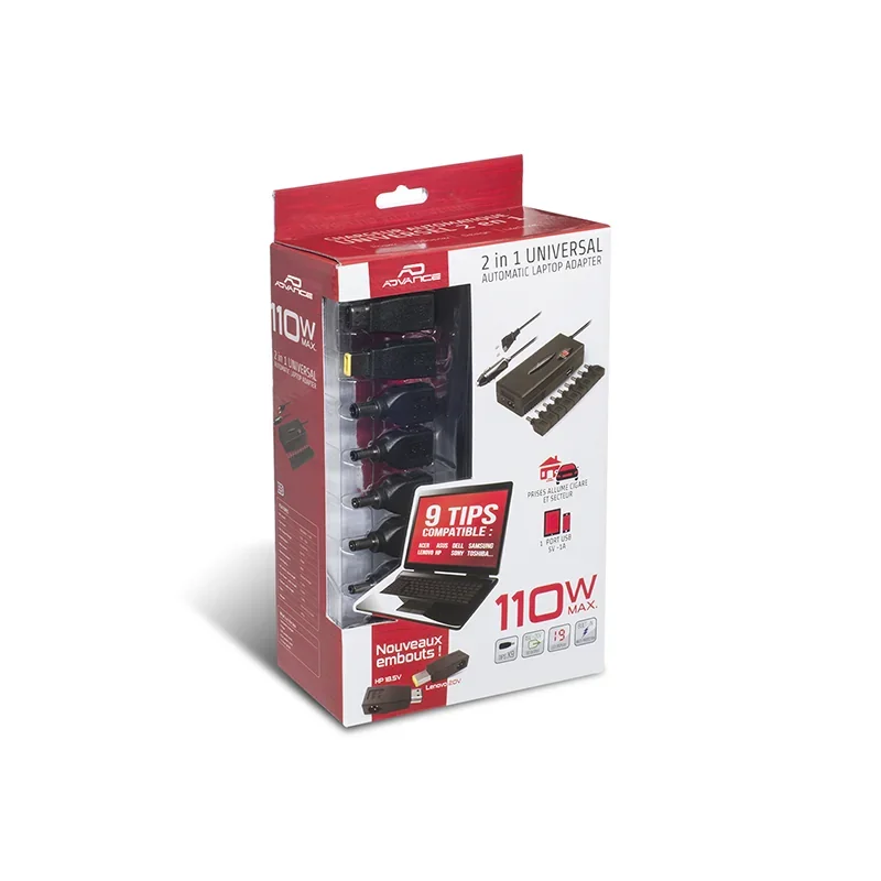 ALIM UNI ADVANCE 90W 9 EMBOUTS + ALLUME CIGARE